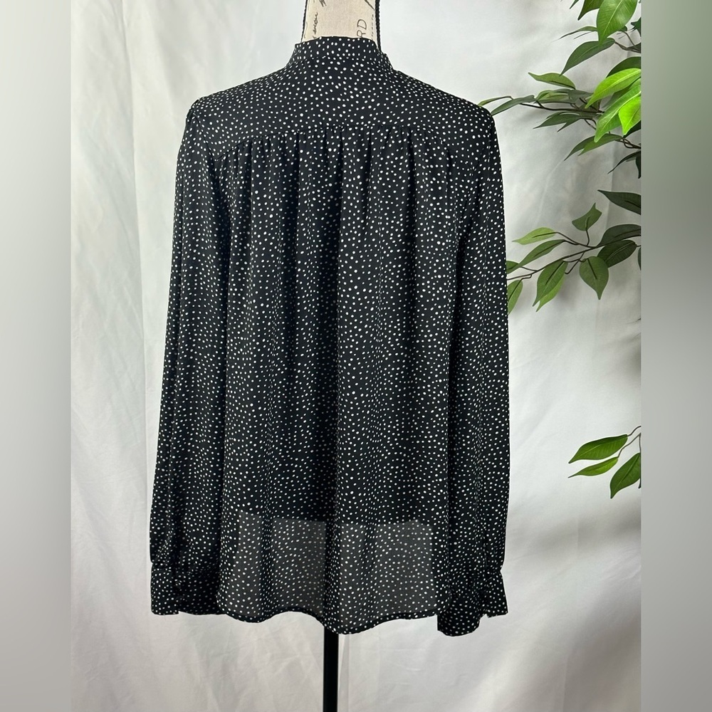 Lulu's Black and White Polka Dot Blouse - Picture 4 of 10